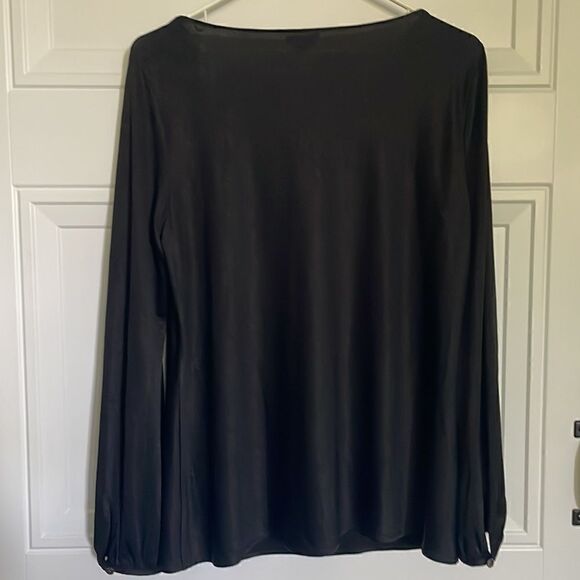 W by Worth Black Draped Blouse - Picture 4 of 7